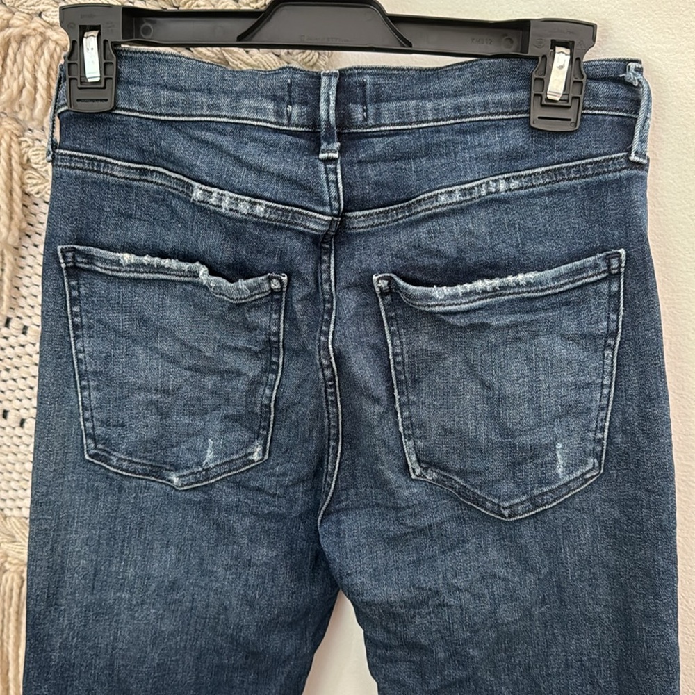 AGOLDE Dark Wash Distressed Skinny Jeans - Picture 9 of 13